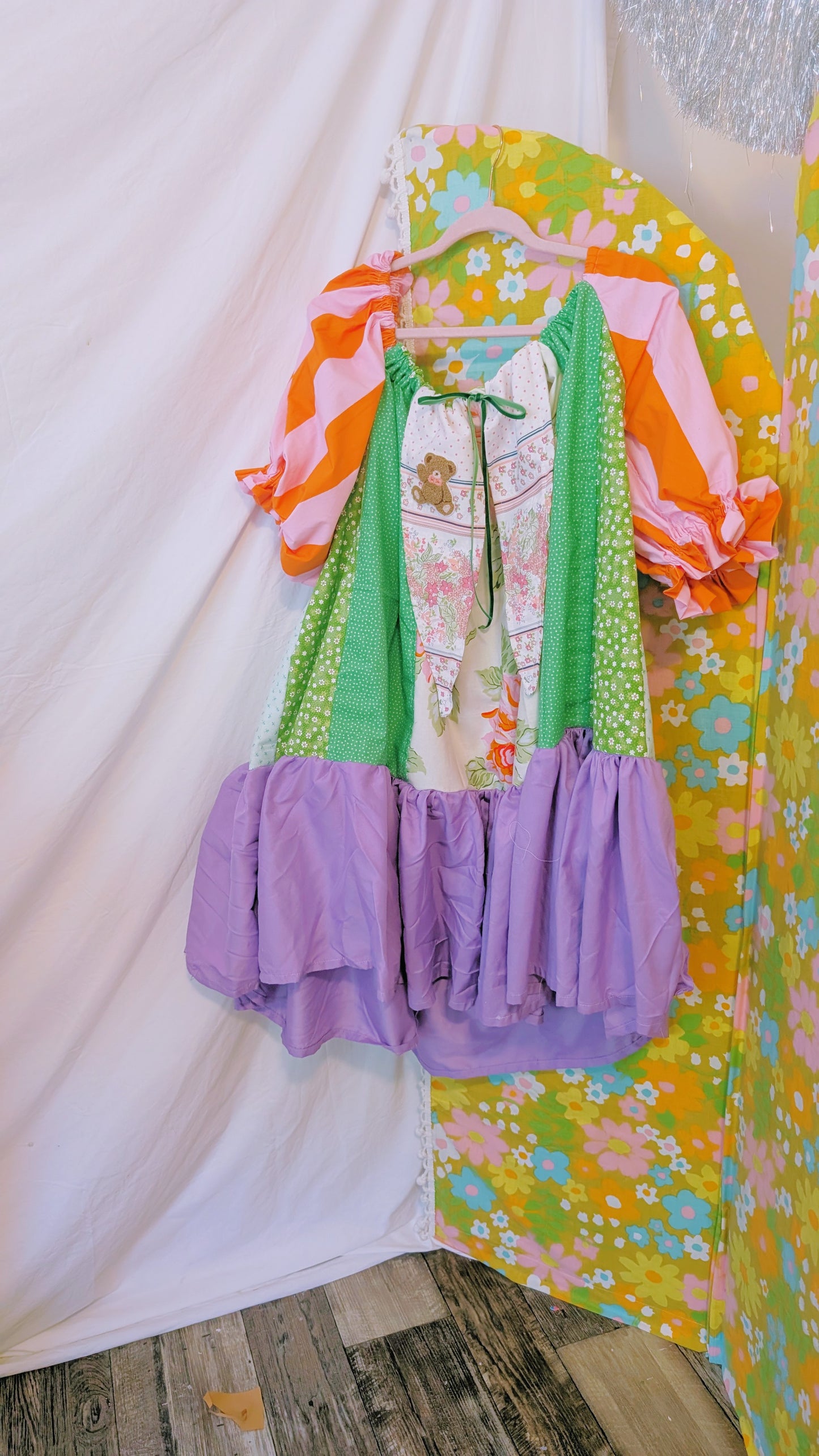 OOAK Handmade vintage textile dress size XL