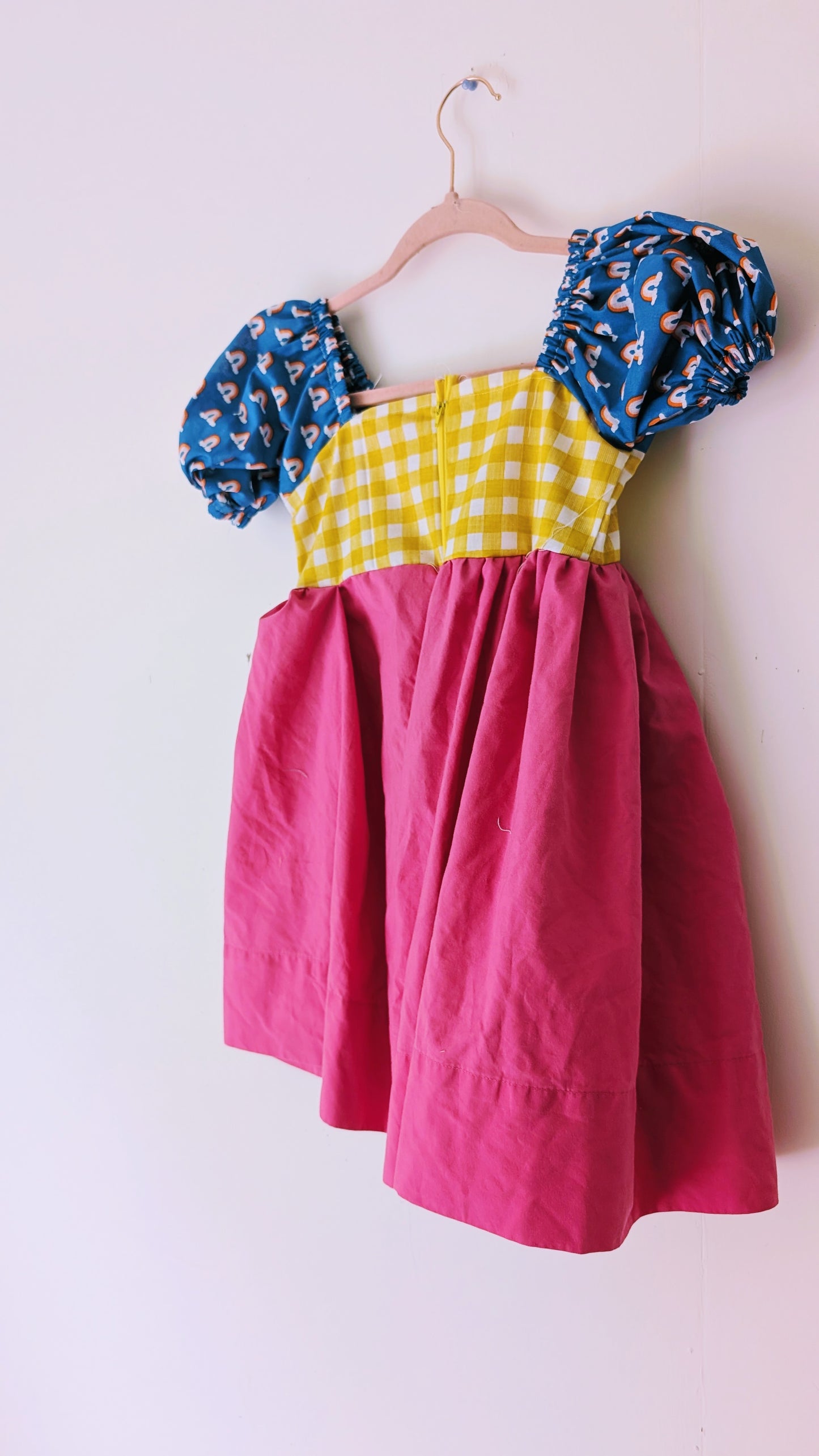 OOAK Handmade vintage textile kids dress size Sm