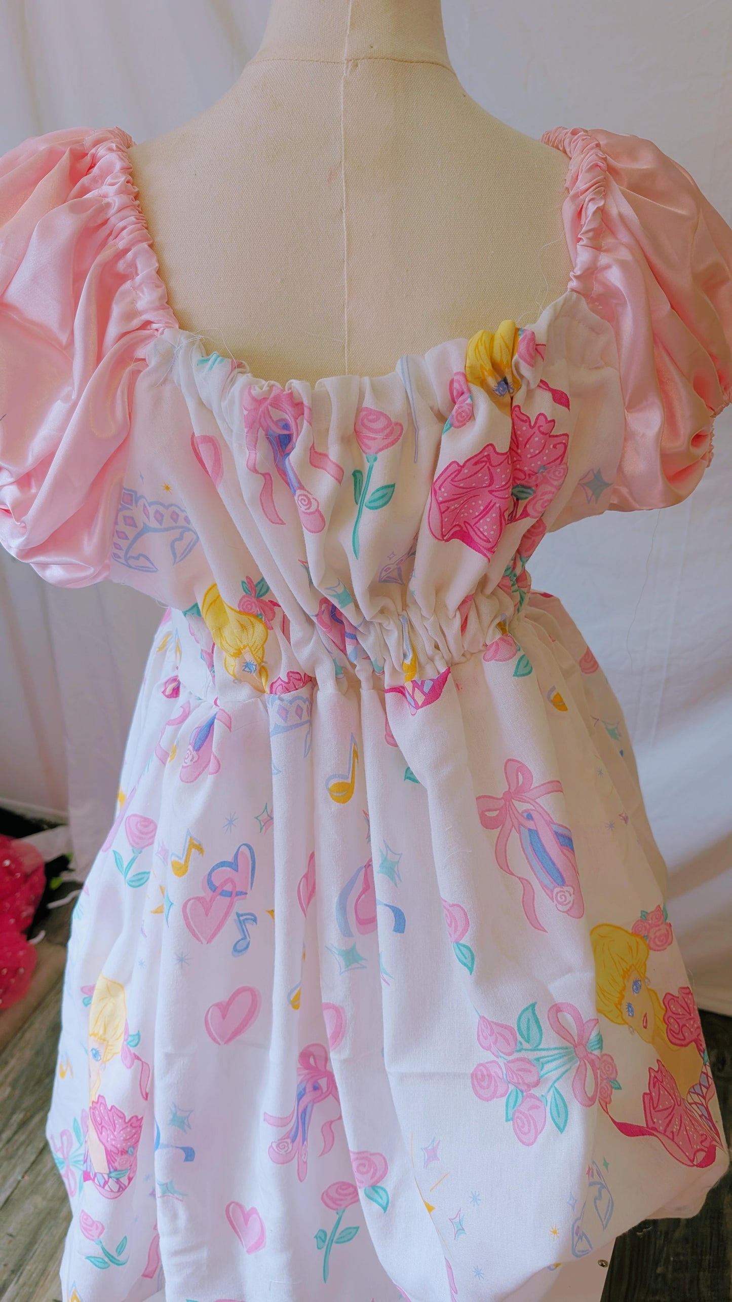 OOAK Handmade vintage textile dress size LG)