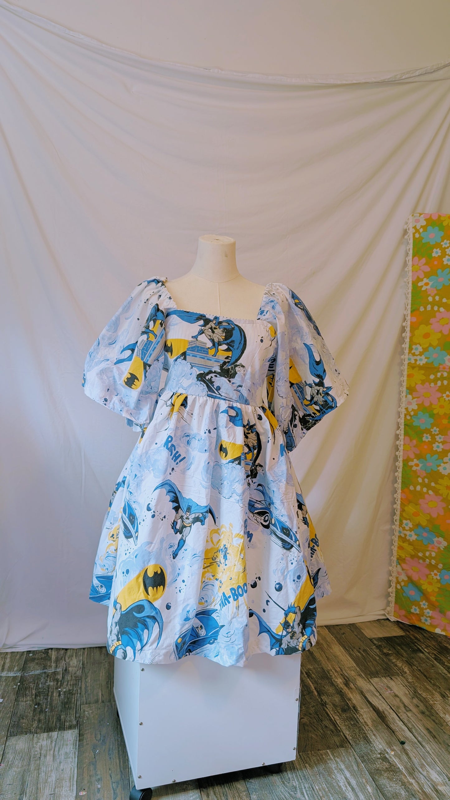 OOAK Handmade vintage textile dress size