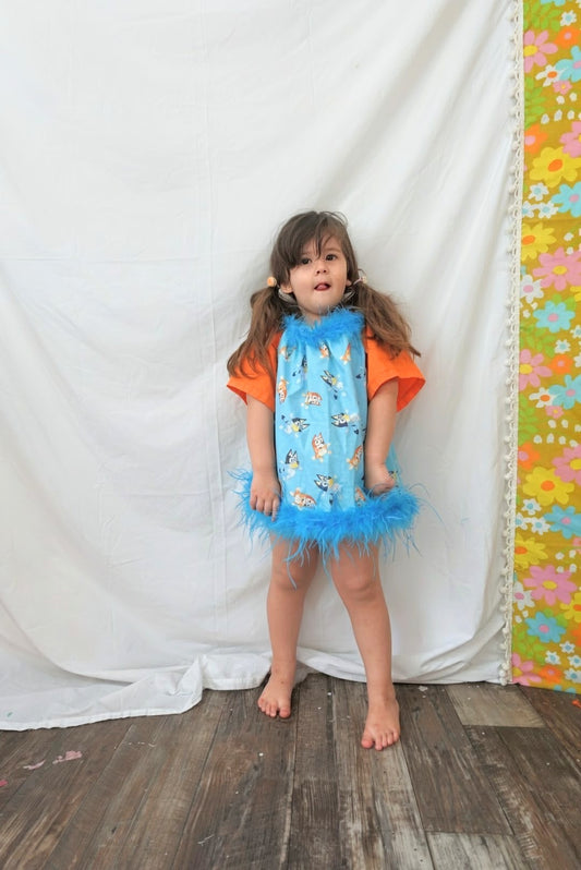 OOAK Handmade vintage textile kids dress size 3/4