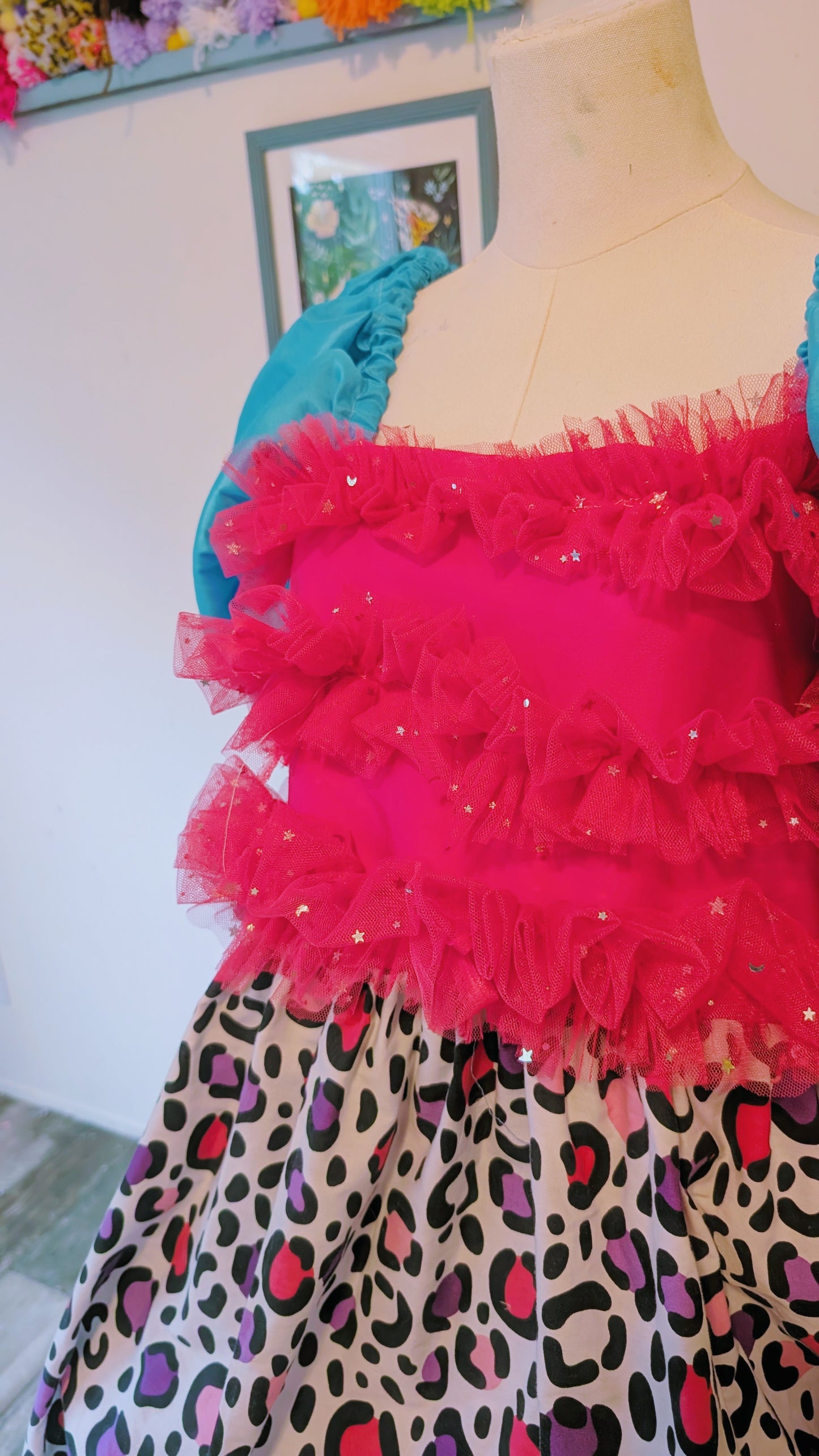 OOAK Handmade vintage textile dress size Lg