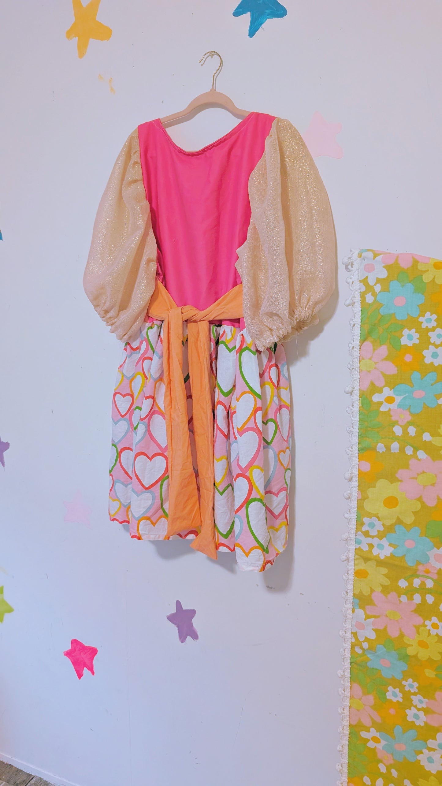 OOAK Handmade vintage textile dress size Lg