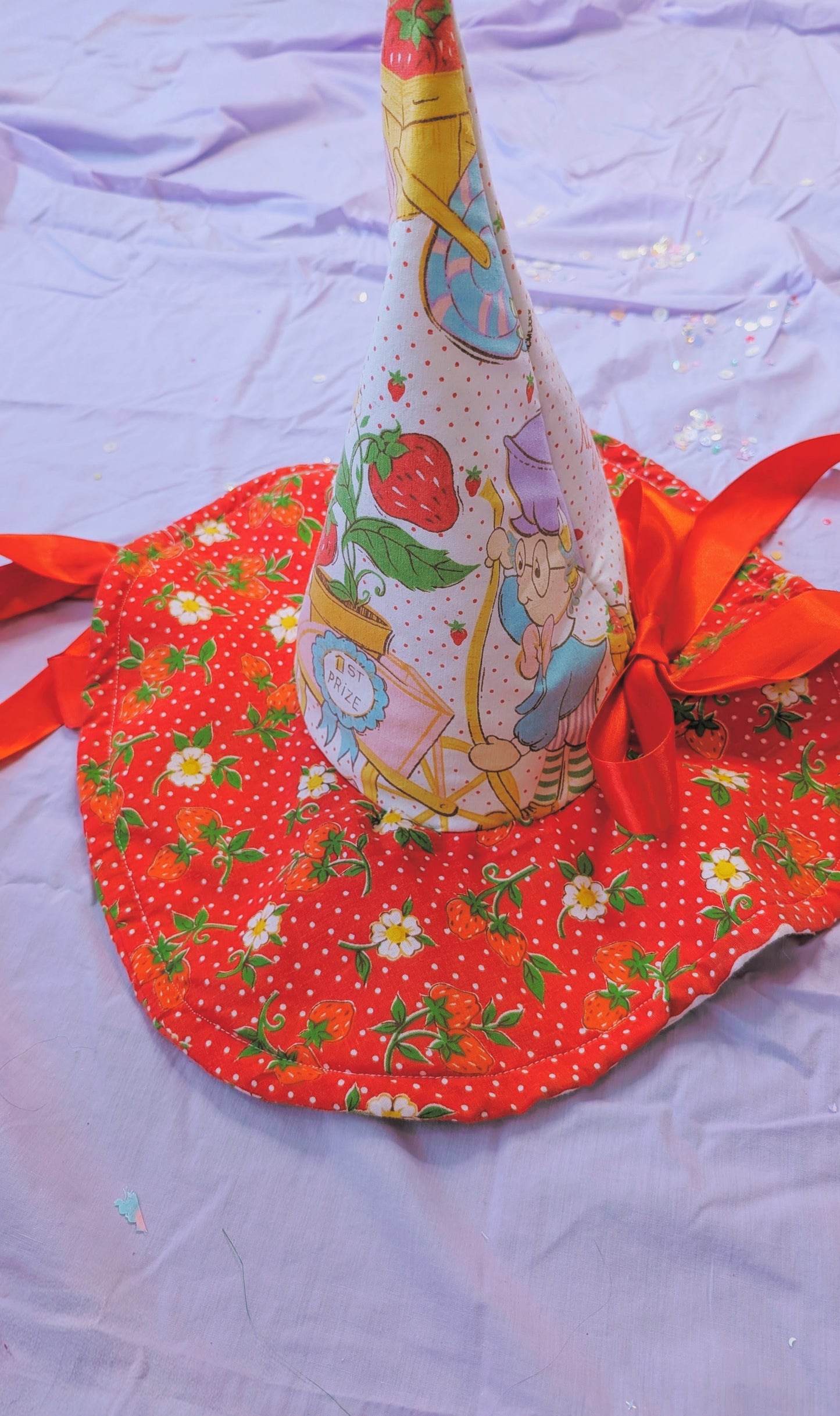 OOAK ADULT witch hat- strawberry shortcake