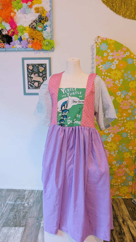 OOAK Handmade vintage textile dress size XL