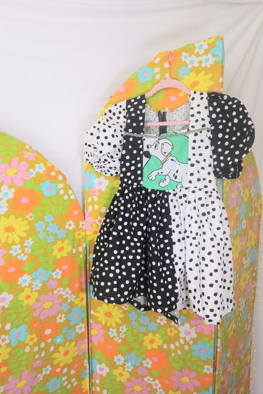 OOAK Handmade vintage textile kids dress size 6/7