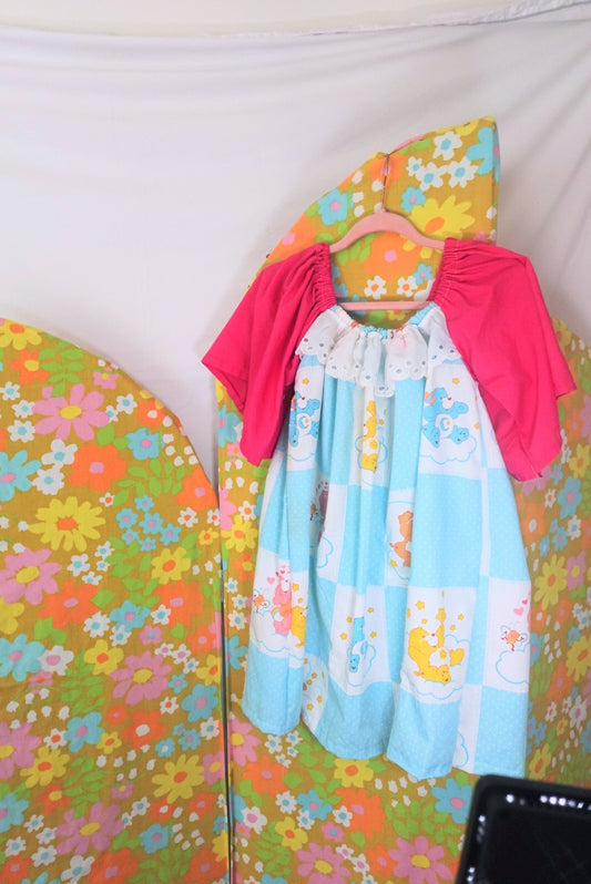 OOAK Handmade vintage textile kids dress size 7/8