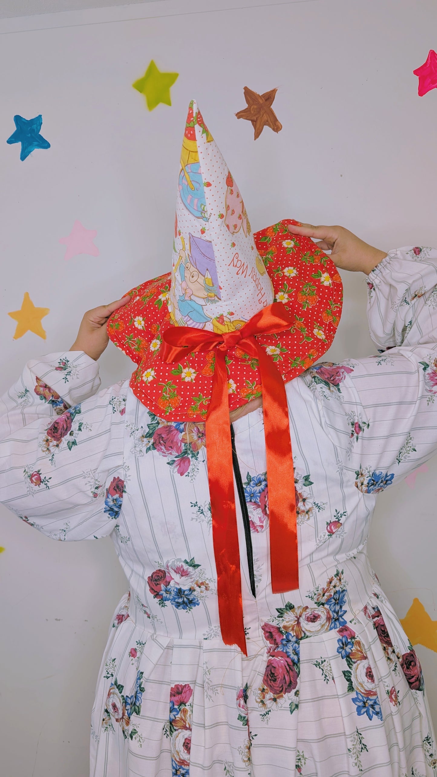 OOAK ADULT witch hat- strawberry shortcake