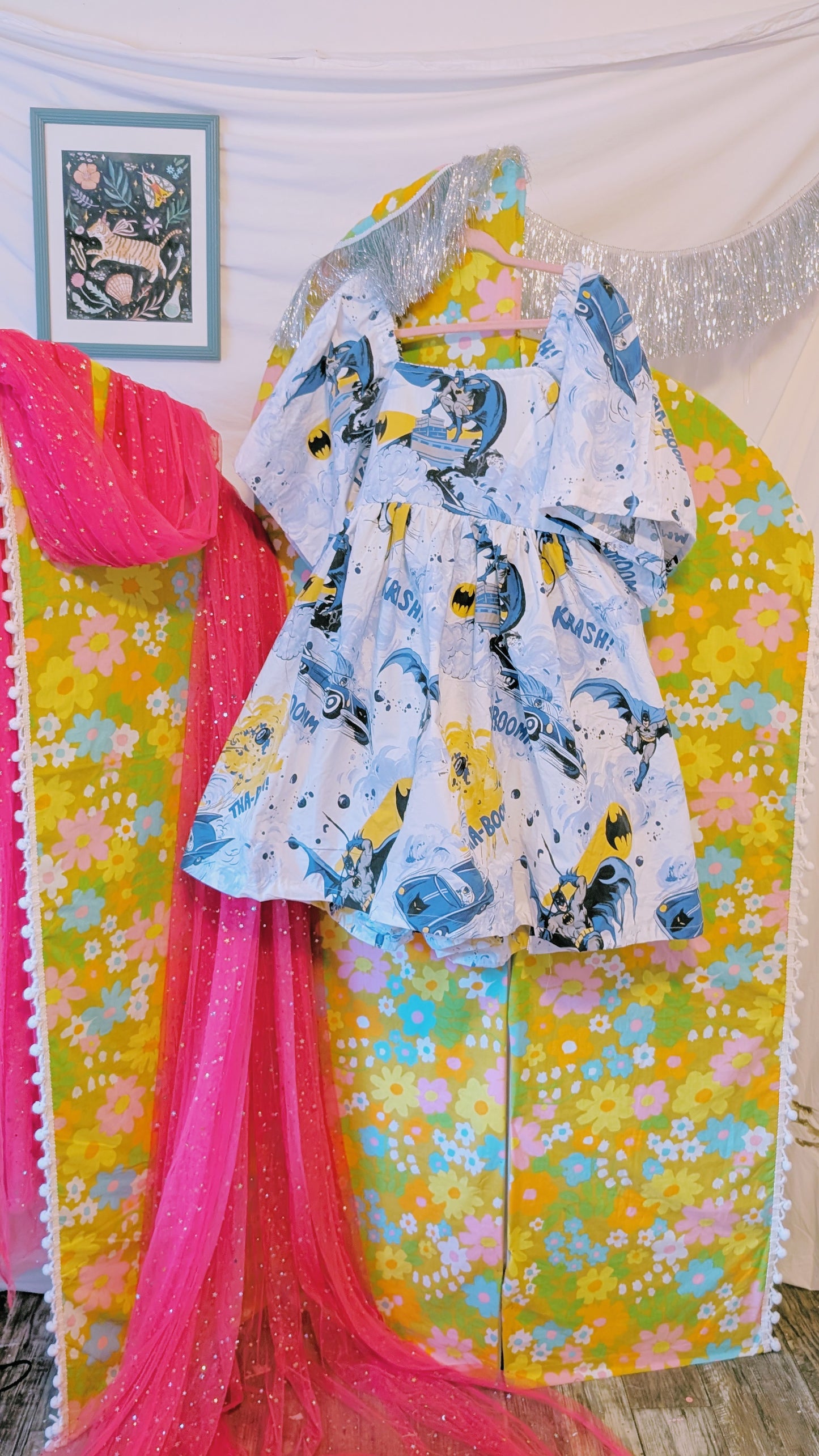 OOAK Handmade vintage textile dress size