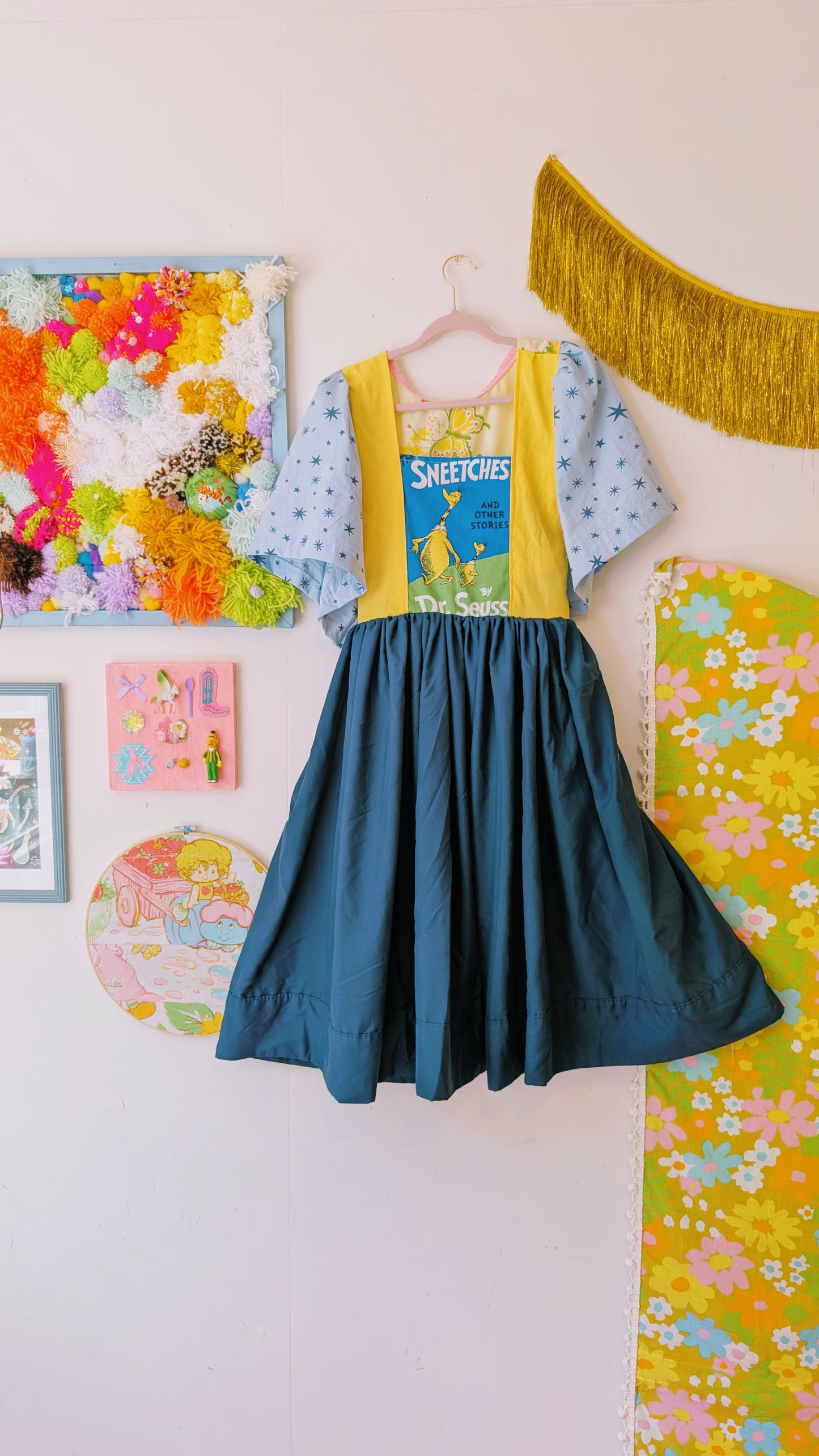OOAK Handmade vintage textile dress size LG
