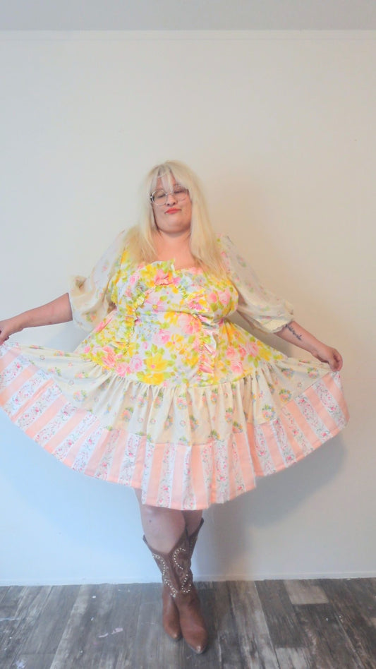 Handmade vintage textile dress size   2X