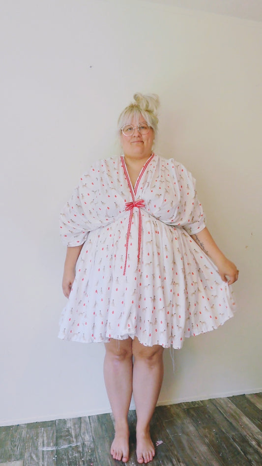 OOAK Handmade vintage textile dress 1X