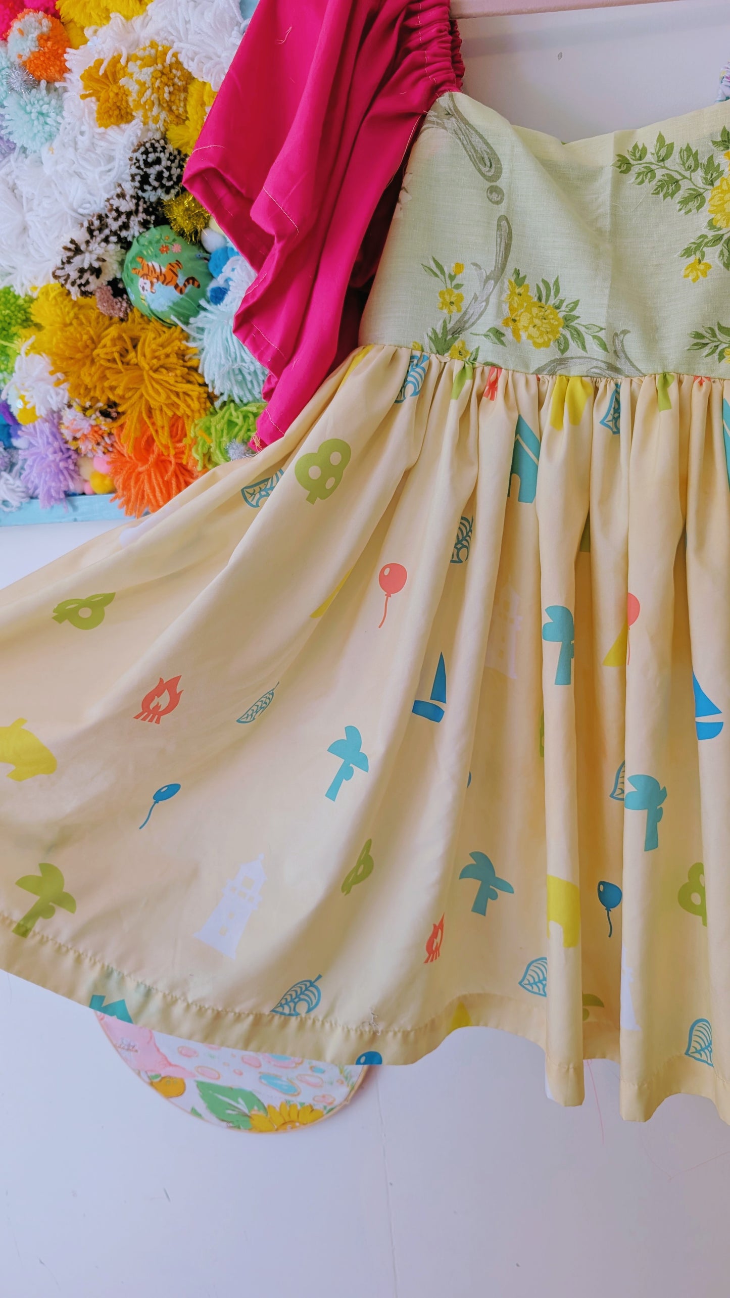 OOAK Handmade vintage textile dress size XS