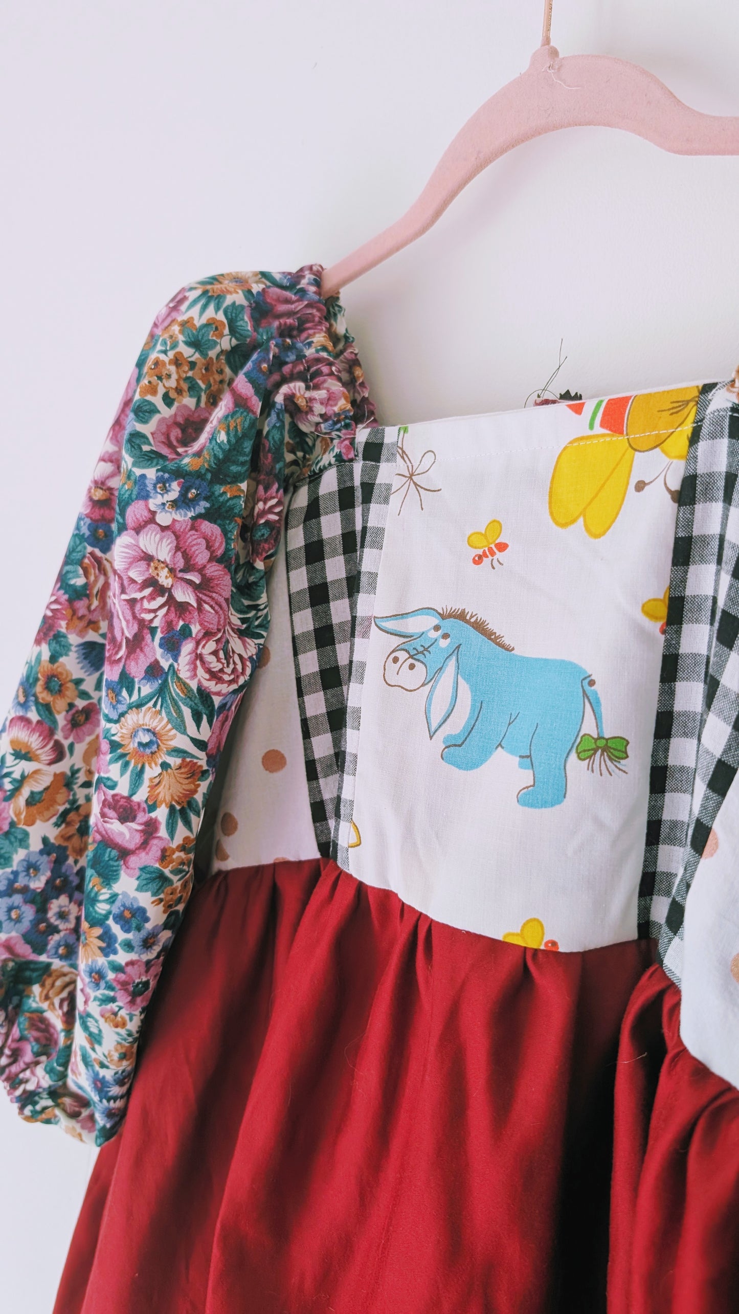 OOAK Handmade vintage textile dress size M/L