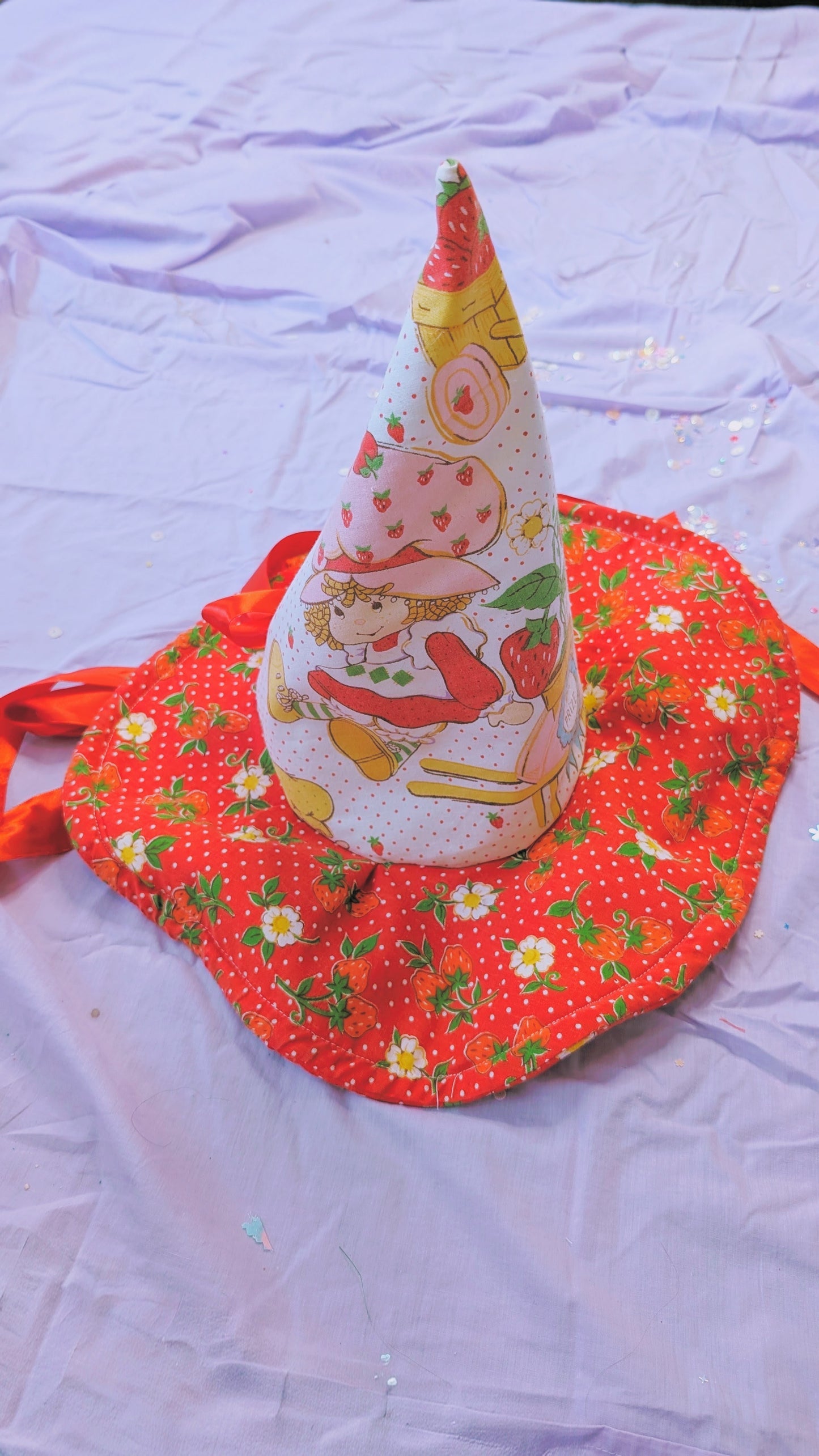 OOAK ADULT witch hat- strawberry shortcake
