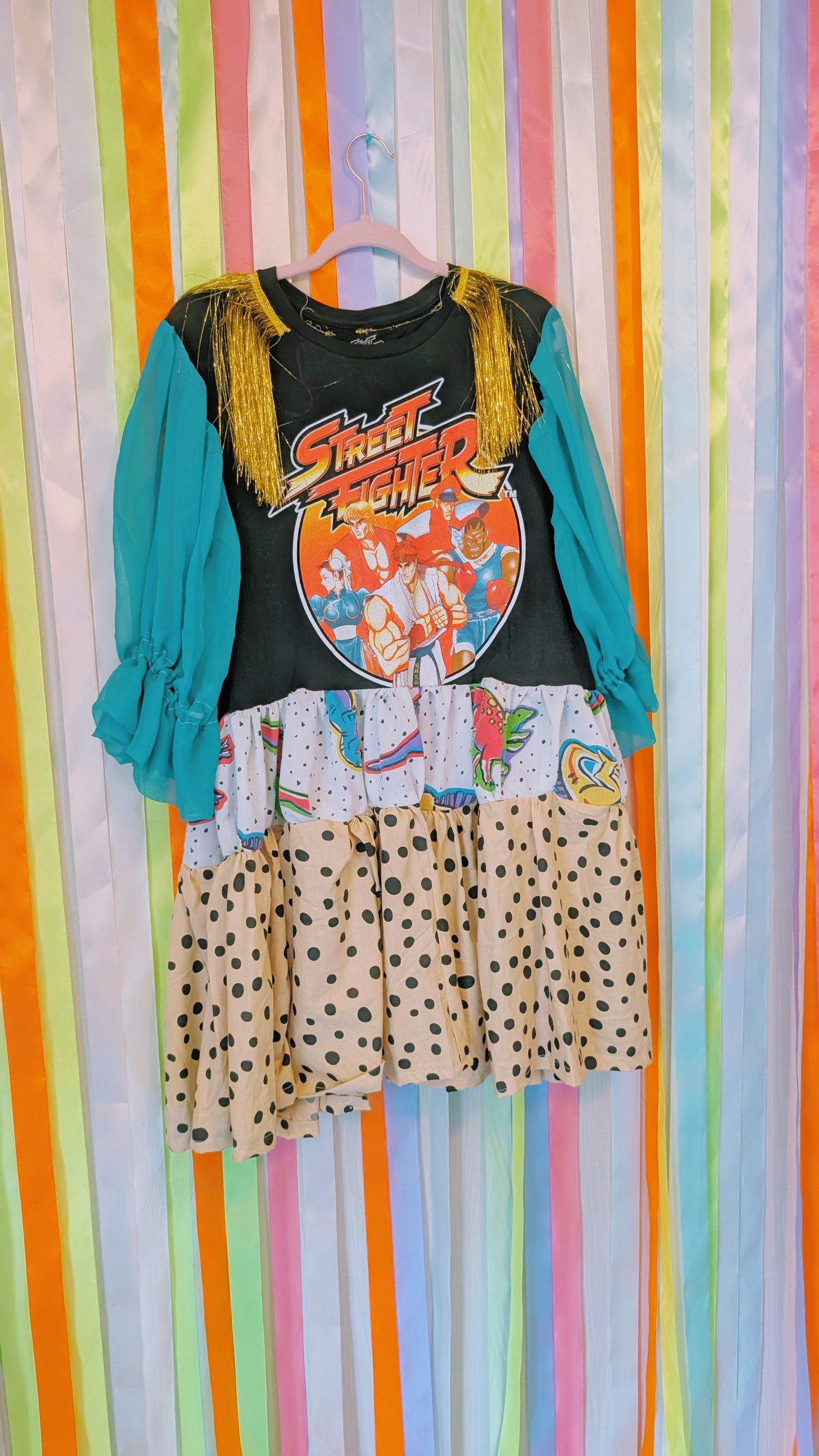 street fighter OOAK shirt dress Lg