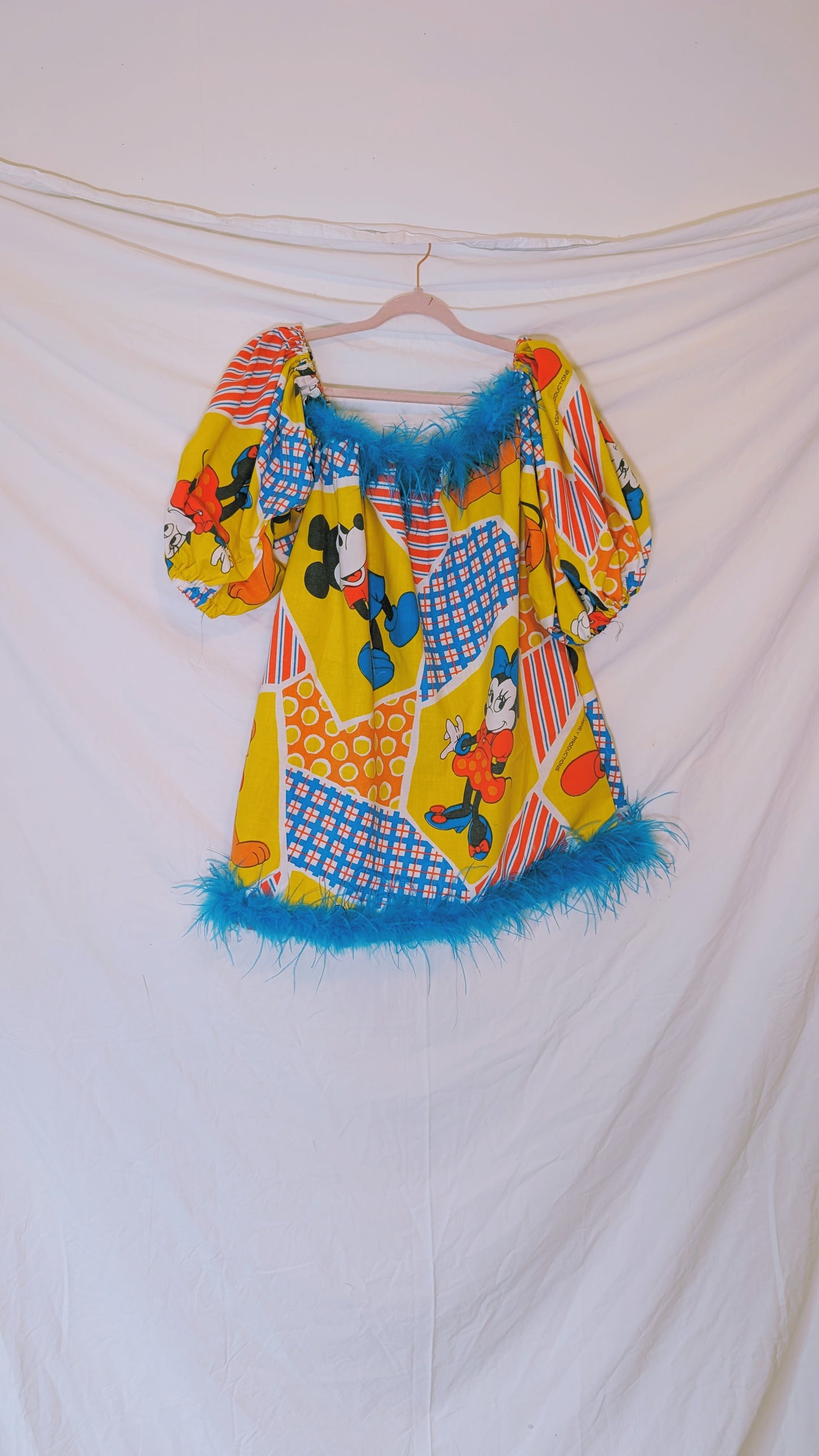 Handmade vintage textile dress size S/M