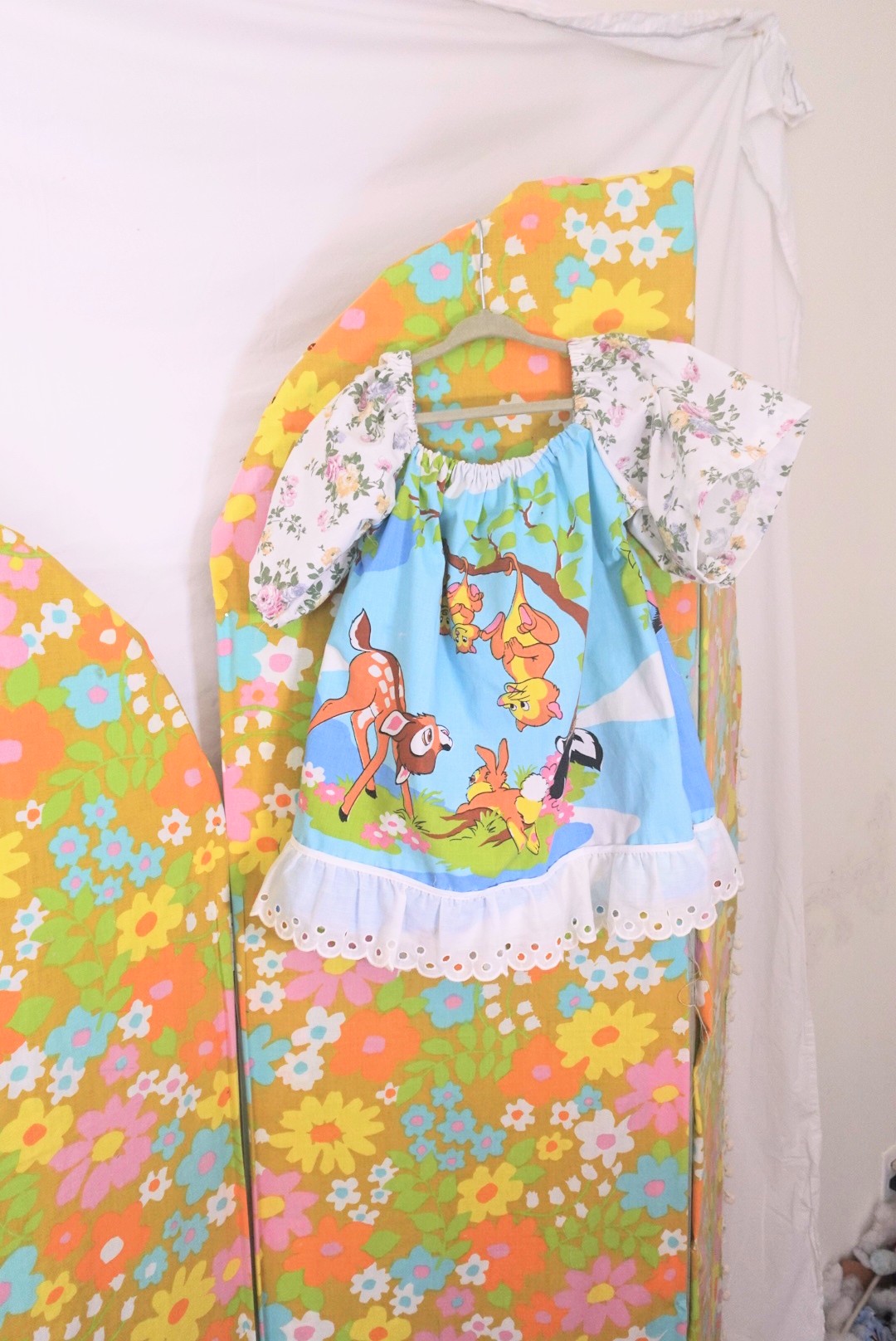 OOAK Handmade vintage textile kids dress size 3/4