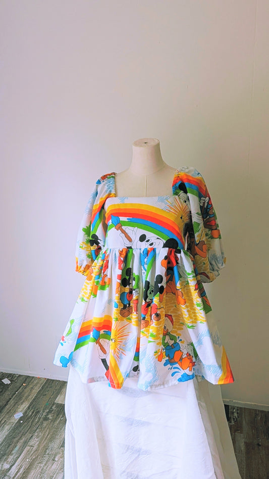 OOAK Handmade vintage textile dress size XS/ S