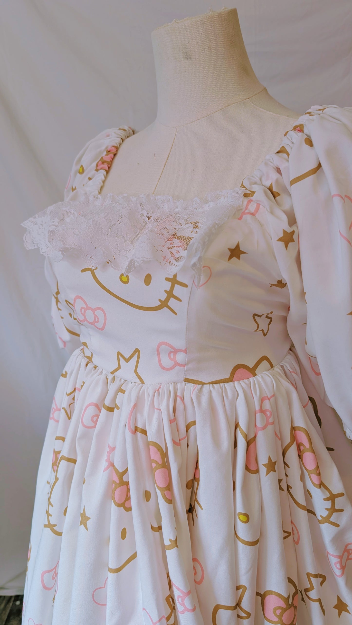 OOAK Handmade vintage textile dress size M
