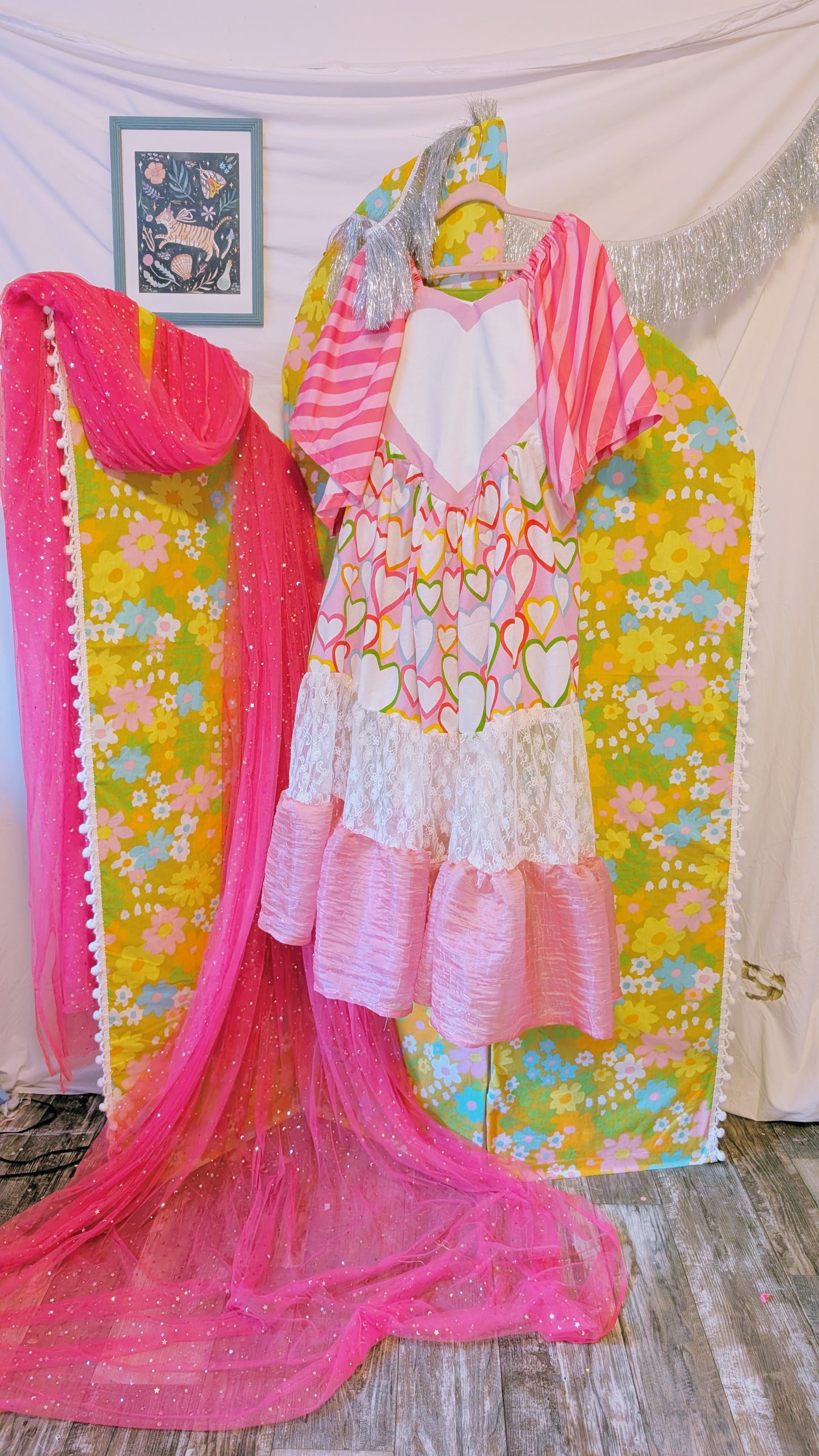 OOAK Handmade vintage textile dress size XL
