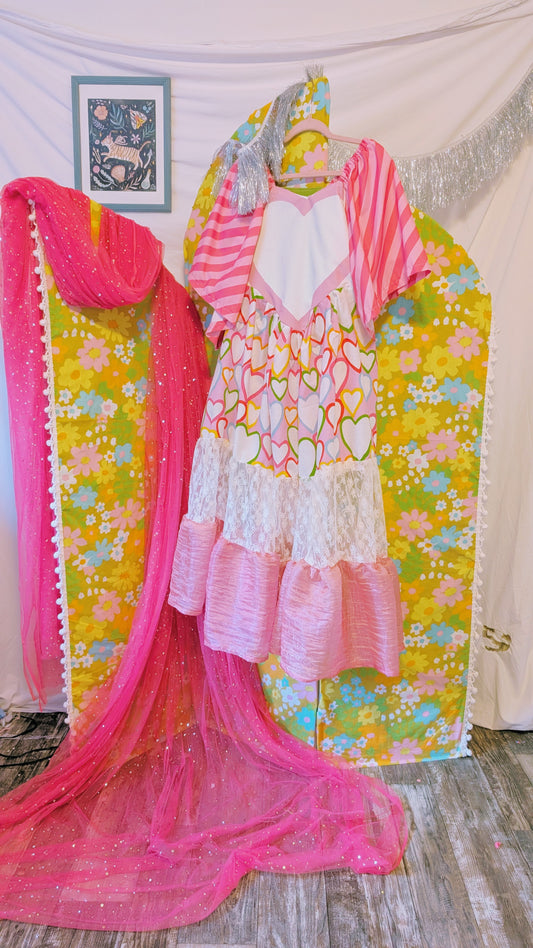 OOAK Handmade vintage textile dress size XL