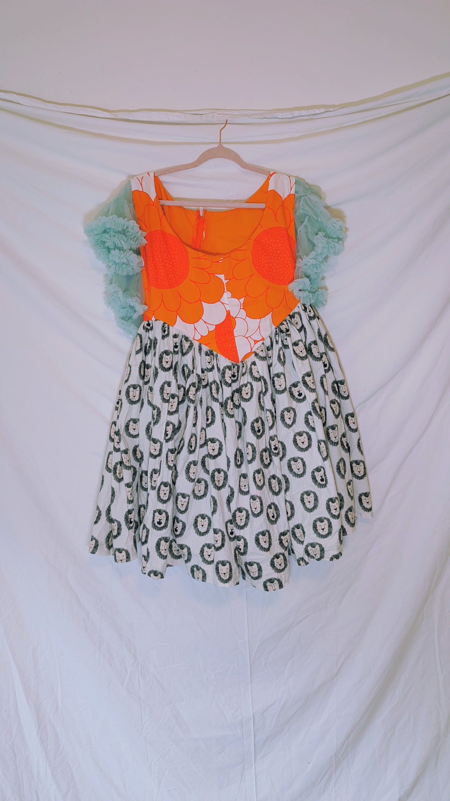 OOAK Handmade vintage textile dress size L/XL