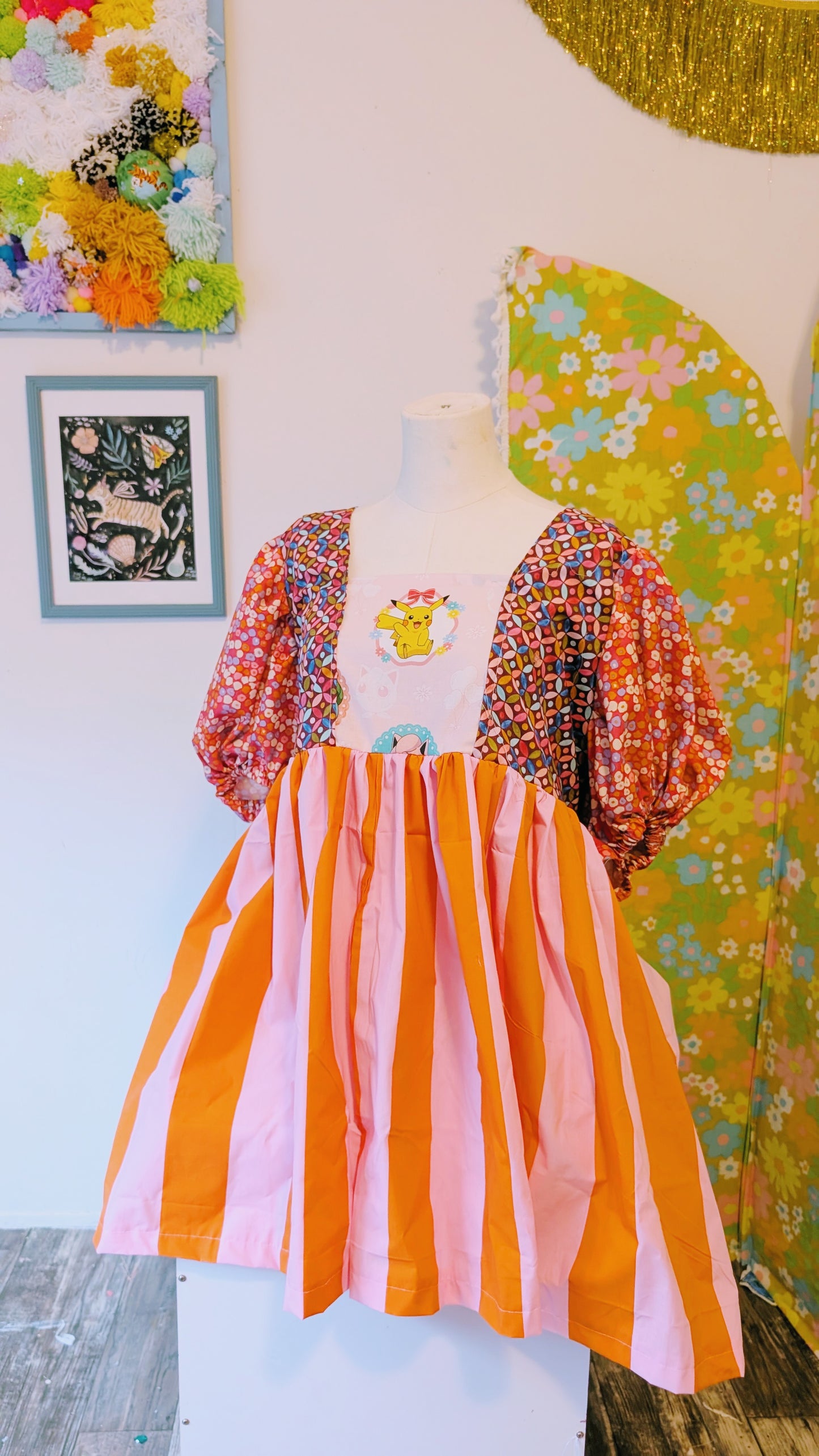 OOAK Handmade vintage textile dress size 1X