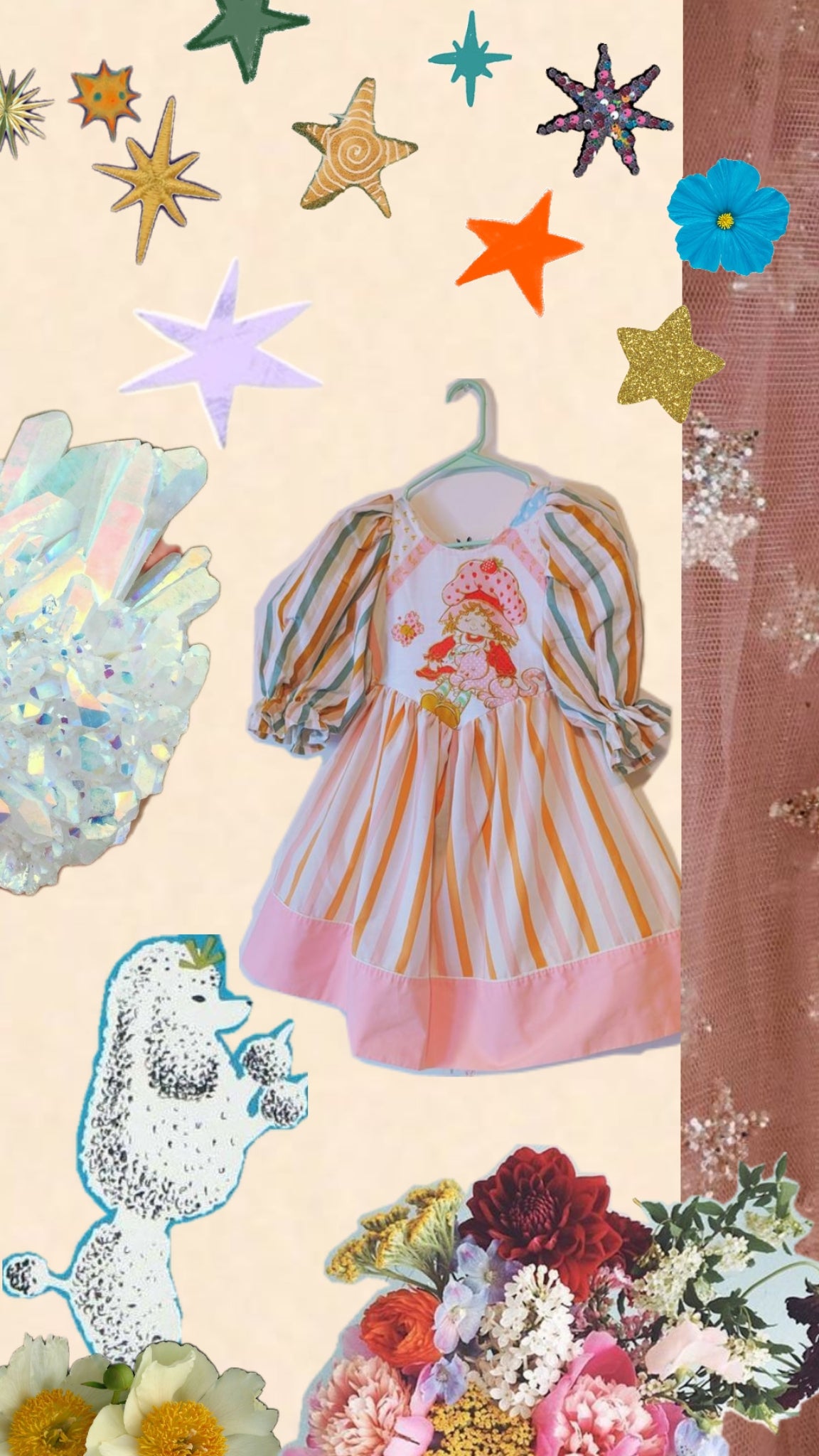 OOAK Handmade vintage textile dress size S