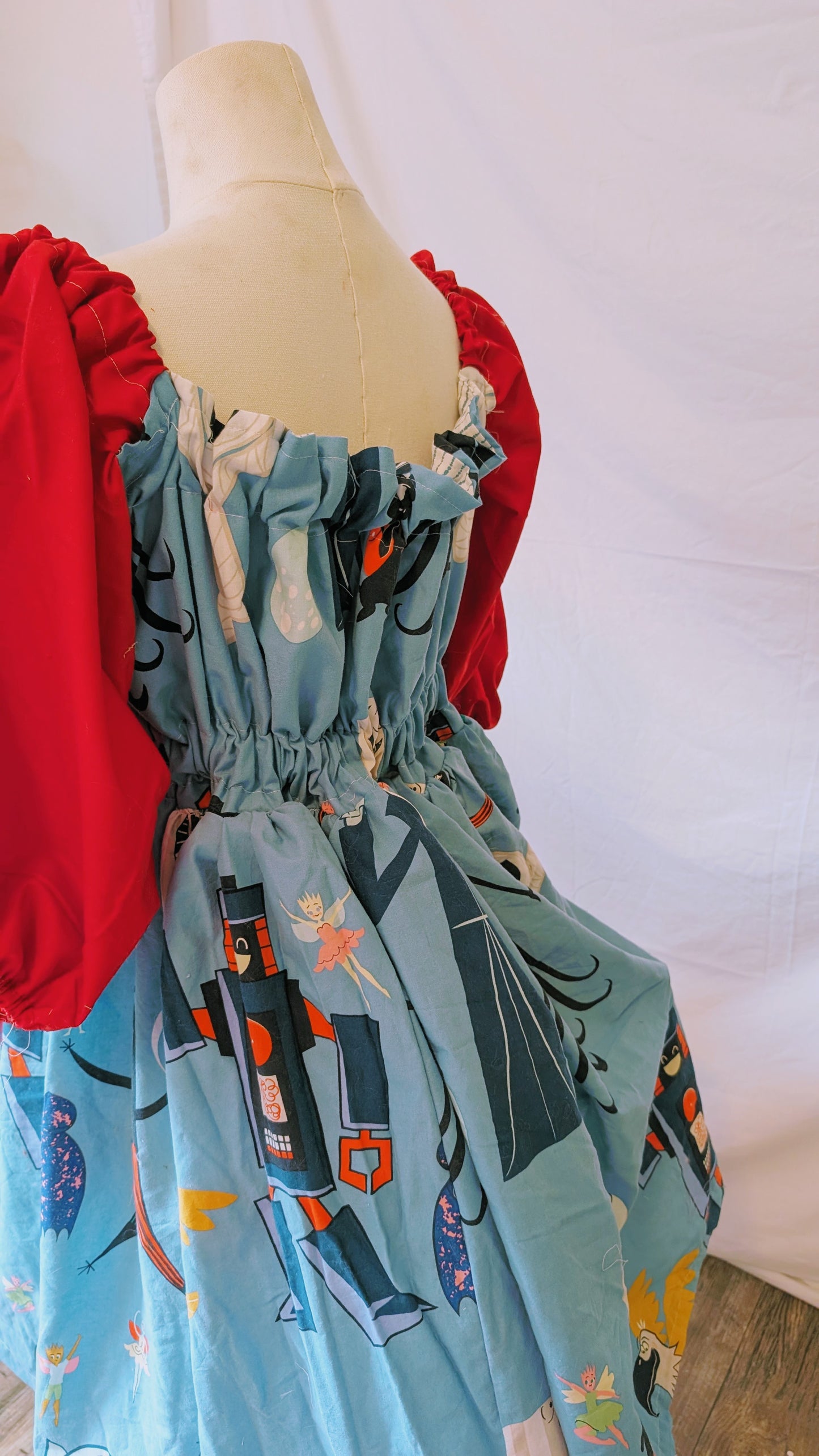 OOAK Handmade vintage textile dress size XL