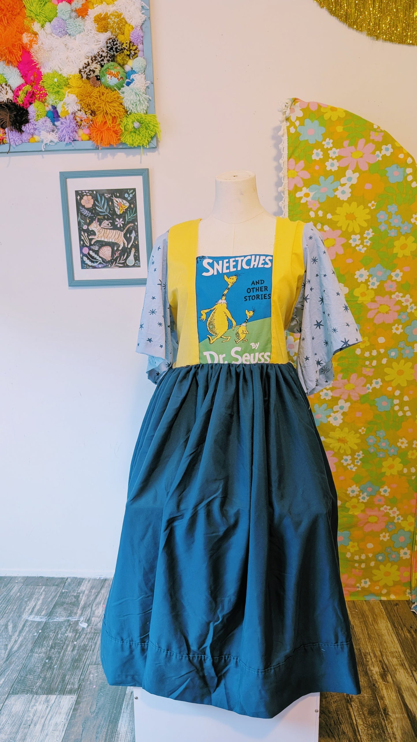 OOAK Handmade vintage textile dress size LG