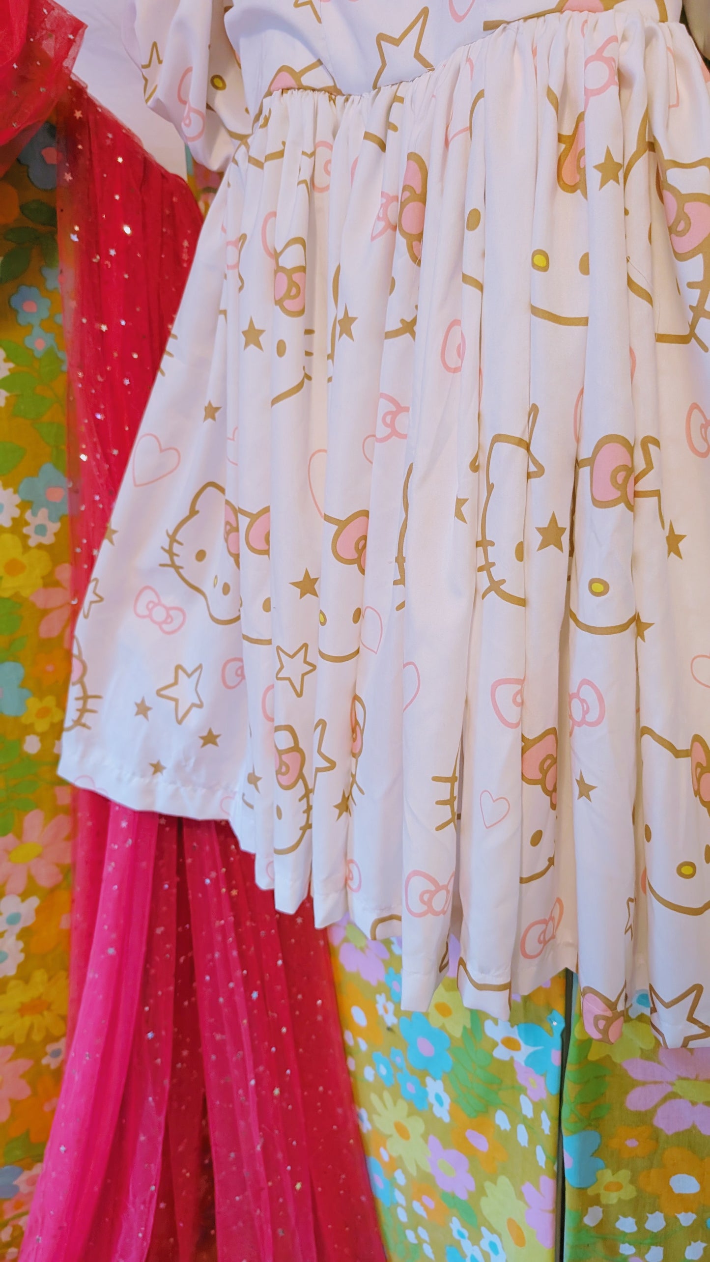 OOAK Handmade vintage textile dress size M