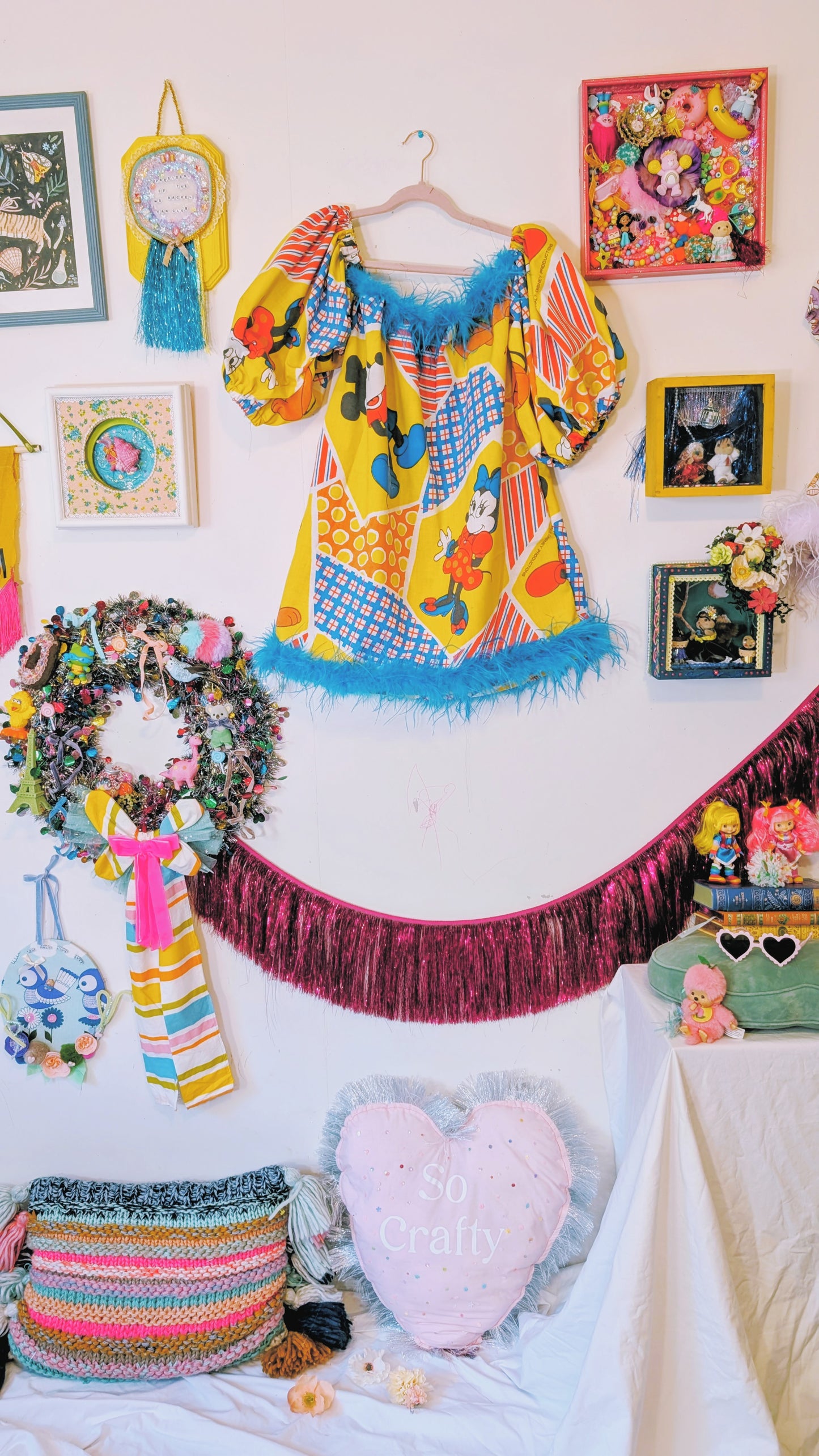 Handmade vintage textile dress size S/M