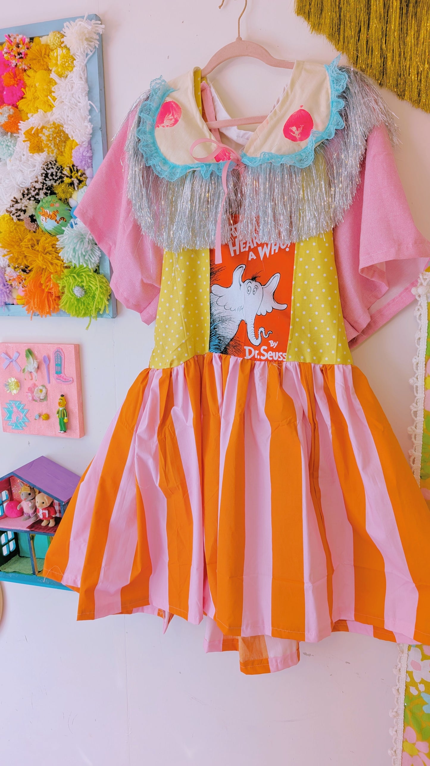 OOAK Handmade vintage textile dress size Medium