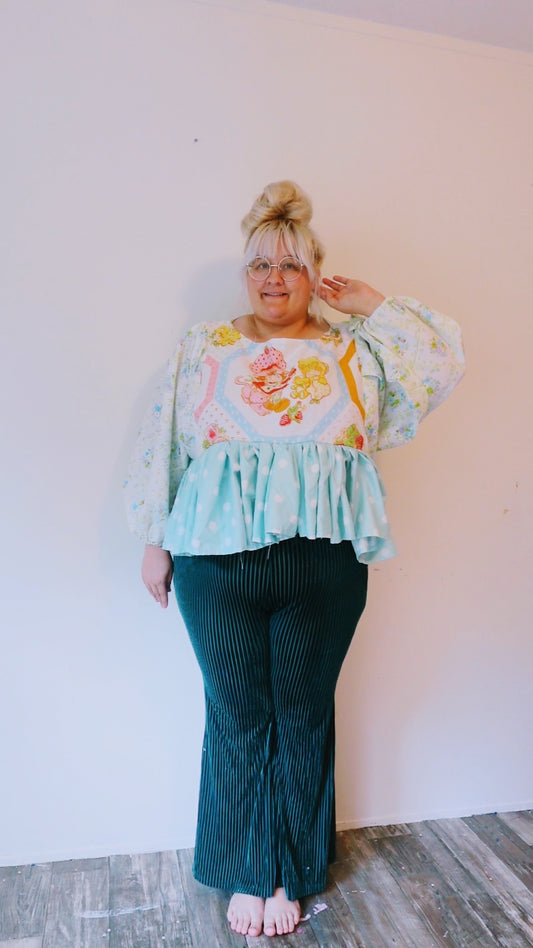 OOAK Handmade vintage textile shirt 1X