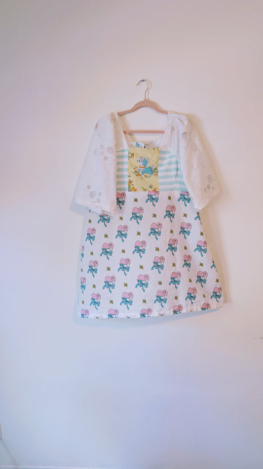OOAK Handmade vintage textile dress size M/L