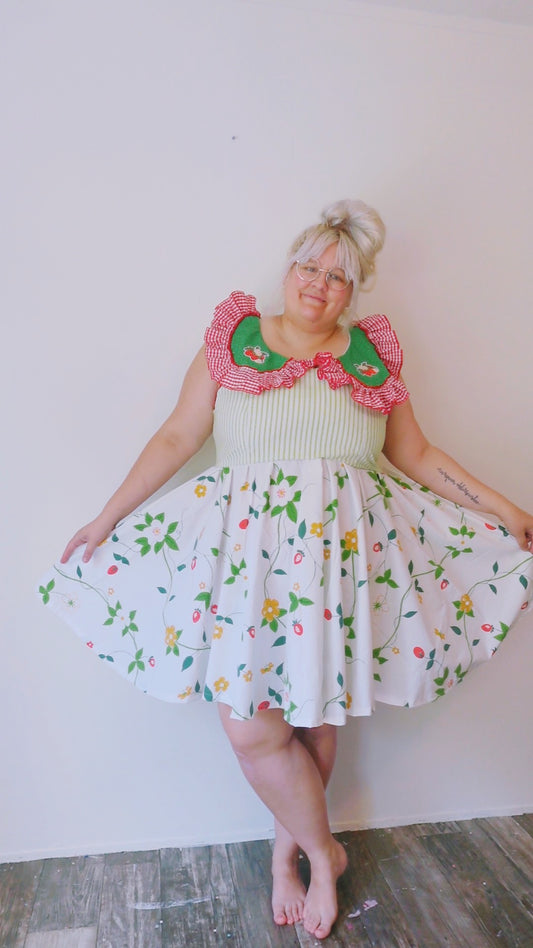 OOAK Handmade vintage textile dress 1x