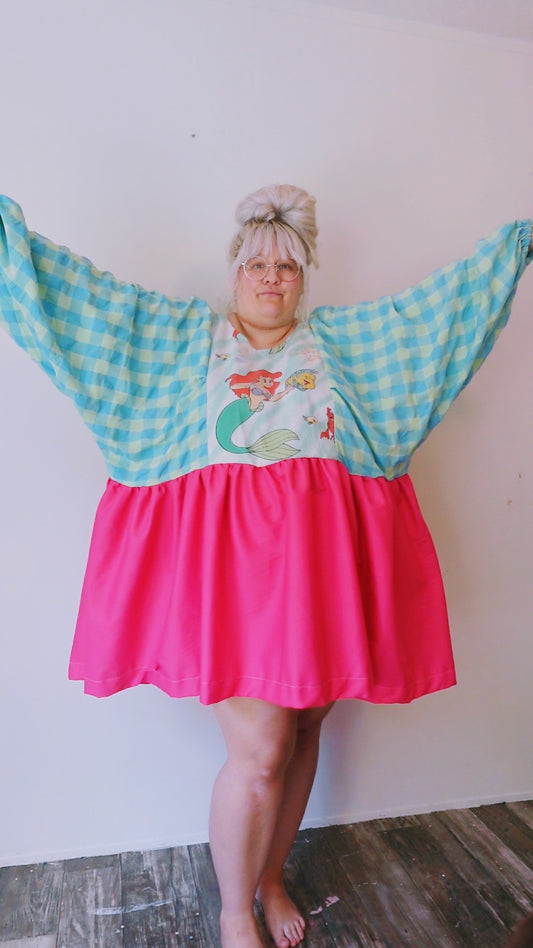 OOAK Handmade vintage textile dress 2x-5x