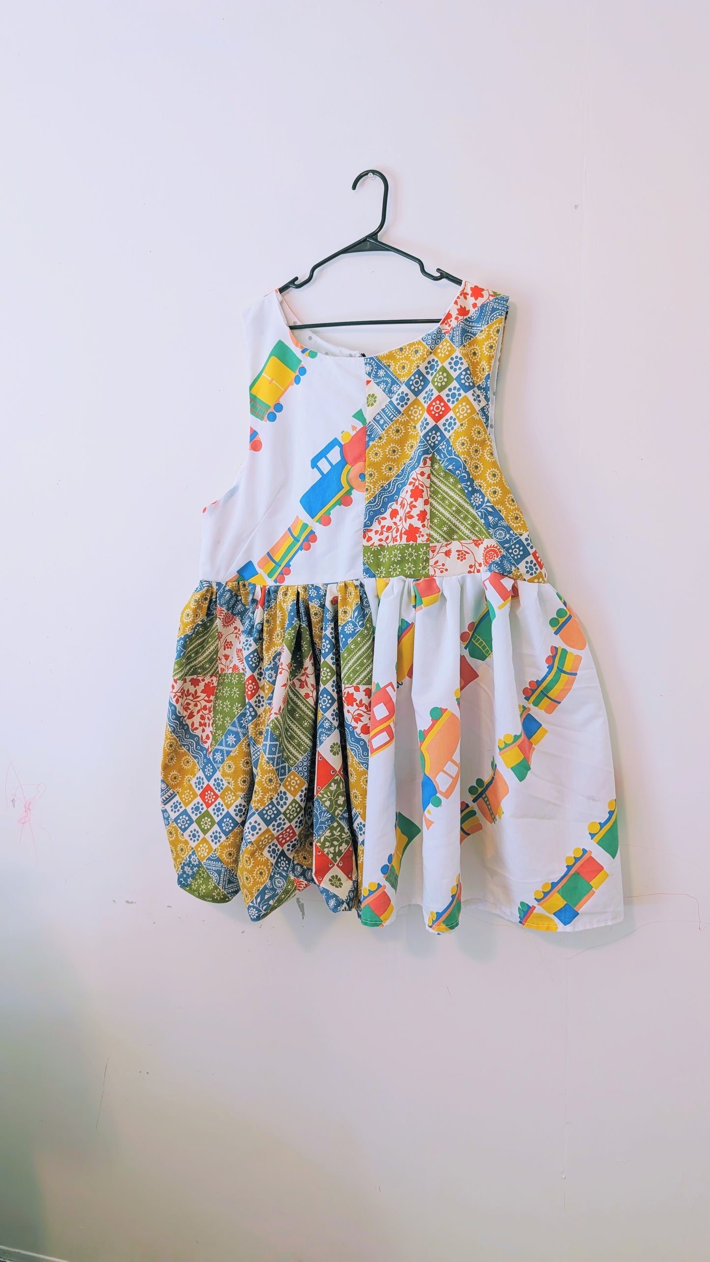 OOAK Handmade vintage textile dress size 1X