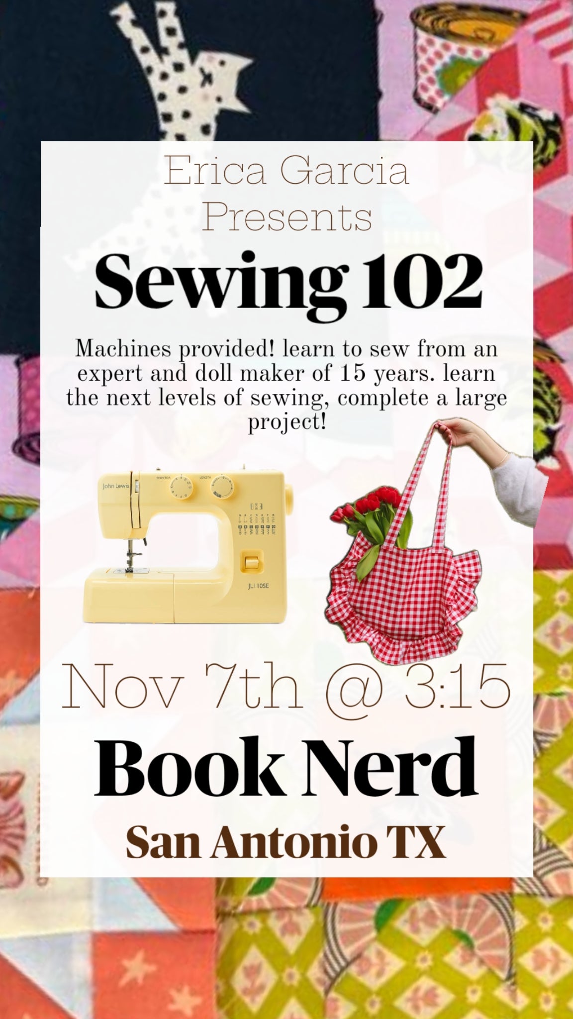 Sewing 102- learn from an expert NOV 7th