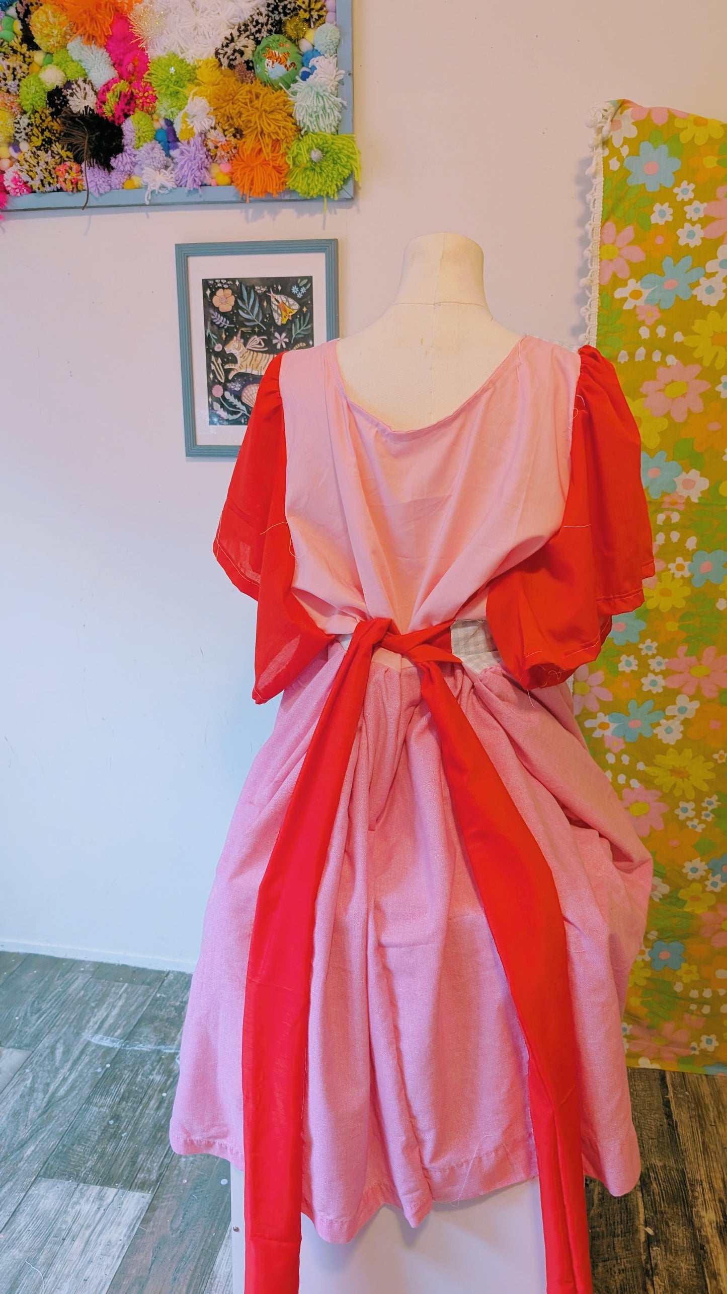 OOAK Handmade vintage textile dress size 2x