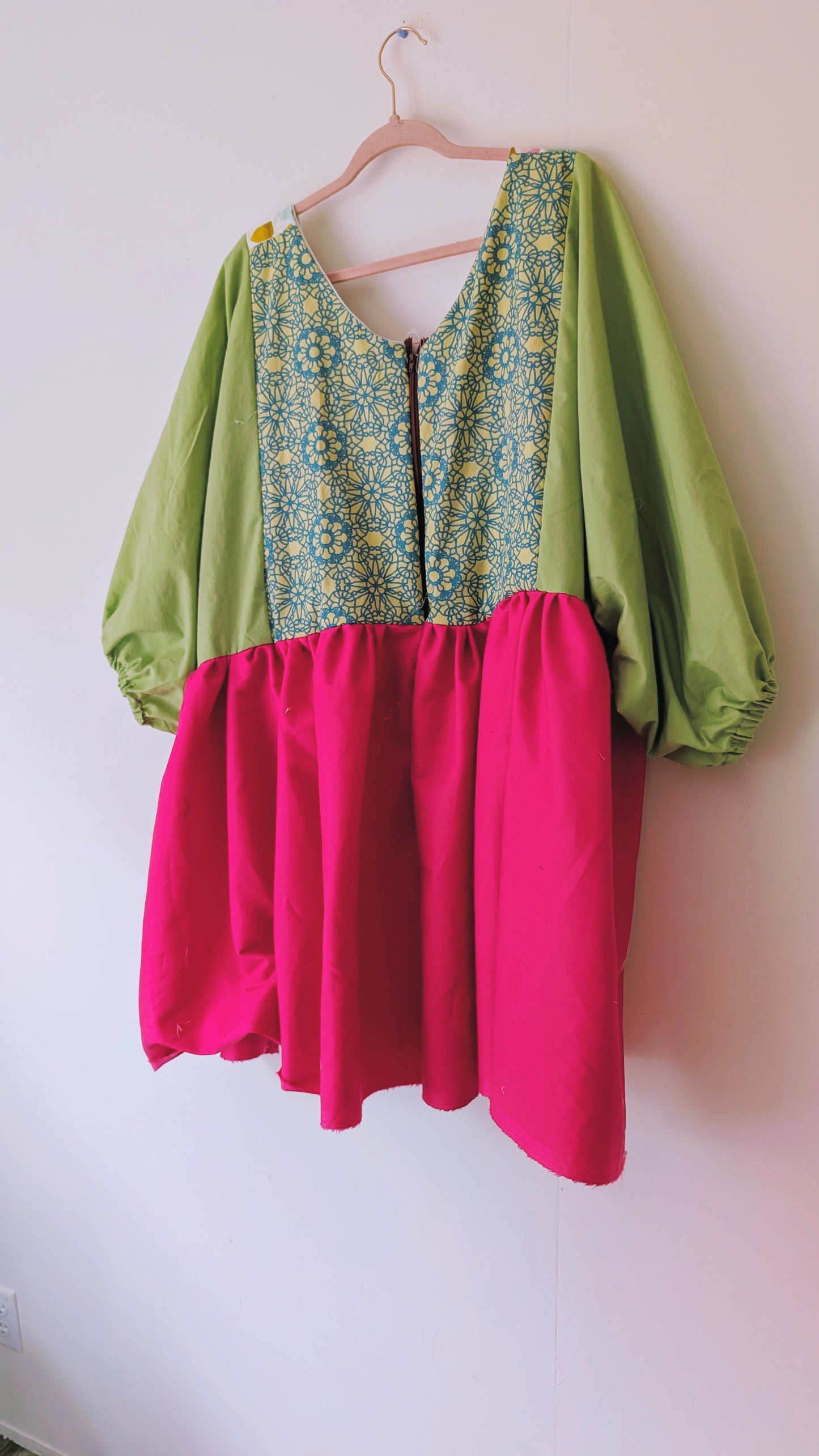 OOAK Handmade vintage textile dress size 1X/2X